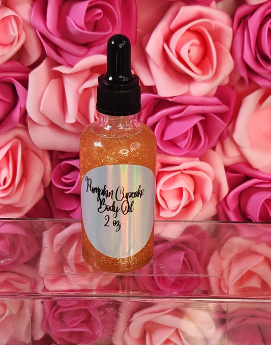 Pumpkin Cupcake All Natural Shimmer Body Oil. Luxurious and Moisturizing Body Oil for Dry or Normal Skin. Massage Oil. - Glamorous Beauty & Boutique