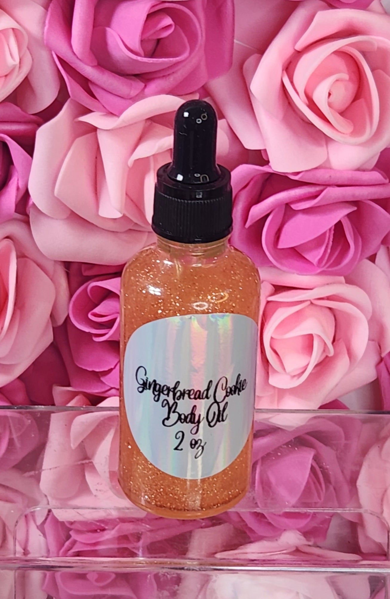 Gingerbread Cookie All Natural Shimmer Body Oil. Luxurious and Moisturizing Body Oil for Dry or Normal Skin. Massage Oil. - Glamorous Beauty & Boutique