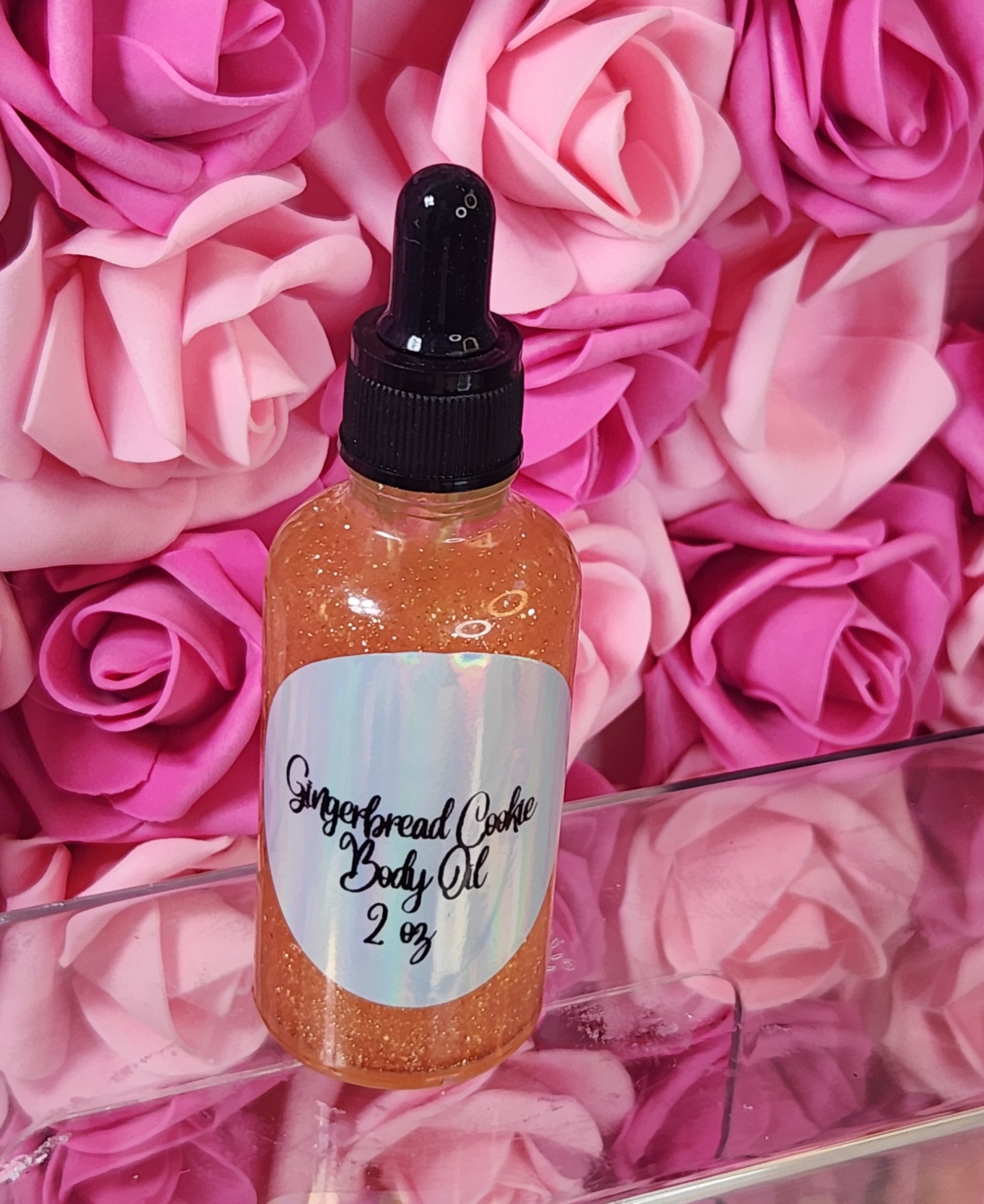 Gingerbread Cookie All Natural Shimmer Body Oil. Luxurious and Moisturizing Body Oil for Dry or Normal Skin. Massage Oil. - Glamorous Beauty & Boutique