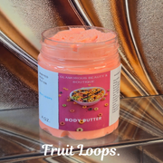Fruit Loops Whipped Body Butter. Handmade Shea & Cocoa Butter Body Butter. All Natural Non Greasy Emulsified Body Butter. Bakery Scented