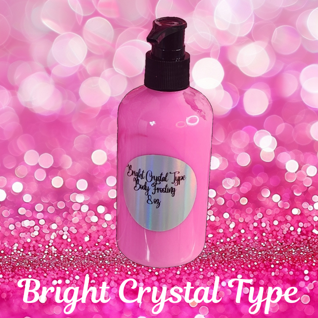 Bright Crystal Type Whipped Shea Butter Moisturizer. Handmade Shea Butter Body Frosting. All Natural Hand and Body Lotion 8 oz
