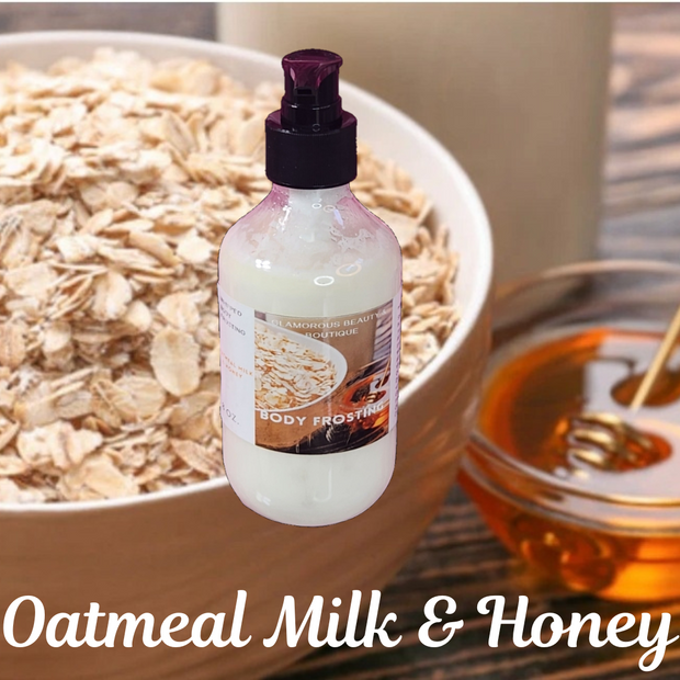 Oatmeal Milk & Honey Whipped Shea Butter Moisturizer. Handmade Shea Butter Body Frosting. All Natural Hand and Body Lotion 8 oz - Glamorous Beauty & Boutique