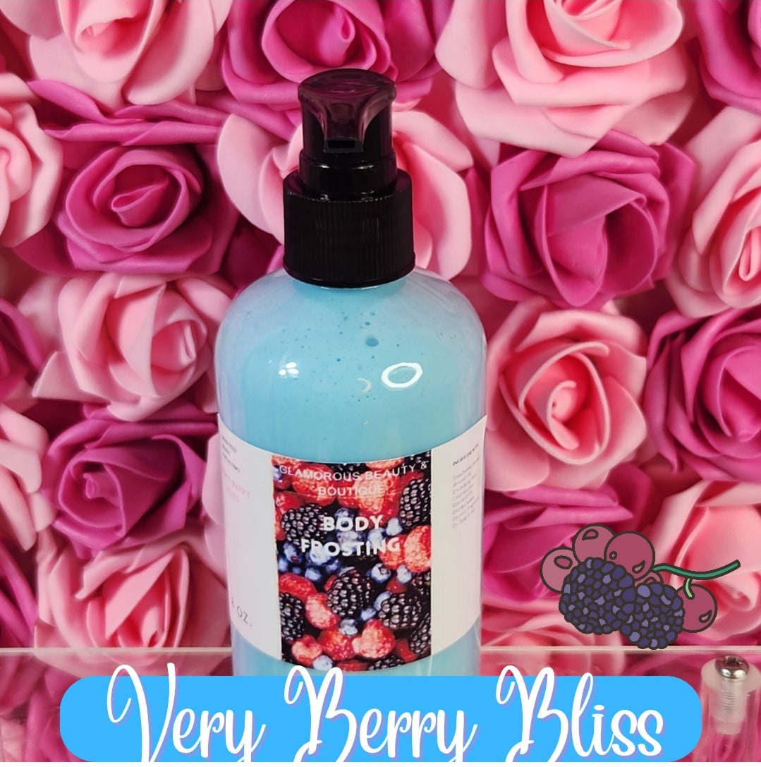 Very Berry Bliss Whipped Shea Butter Moisturizer. Handmade Shea Butter Body Frosting. All Natural Hand and Body Lotion 8 oz - Glamorous Beauty & Boutique