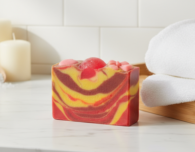 Pink Stilettos Organic Cold Process Swirl Soap with Frosting. Handmade All Natural Handcrafted Soap. Cute Swirl Soap! Pink Soap Bar. Yoni Soap