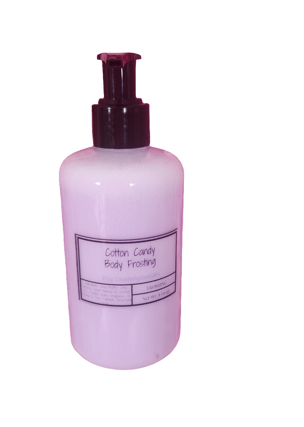Cotton Candy Whipped Cocoa Butter Moisturizer. Handmade Shea Butter Body Frosting. All Natural Hand and Body Lotion 8 oz