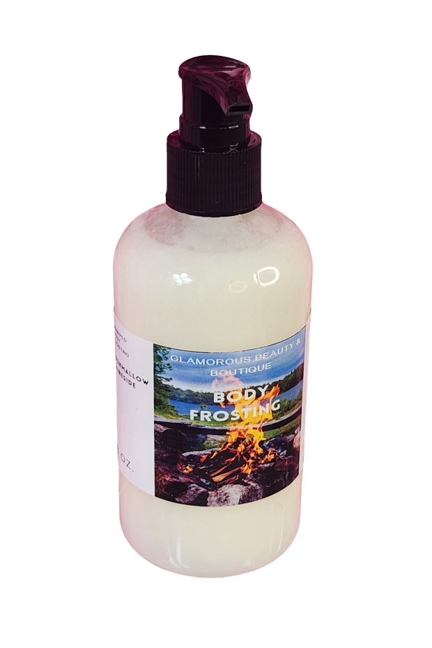 Marshmallow Fireside BBW Type Whipped Creamy Moisturizer. Handmade Shea Butter Body Frosting. All Natural Body Lotion 8 oz - Glamorous Beauty & Boutique