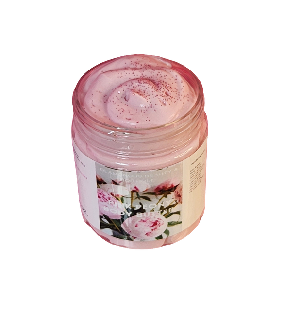 Pink Peony Whipped Body Butter. Handmade Shea & Mango Butter Body Frosting. All Natural Non Greasy Body Butter. Body Icing