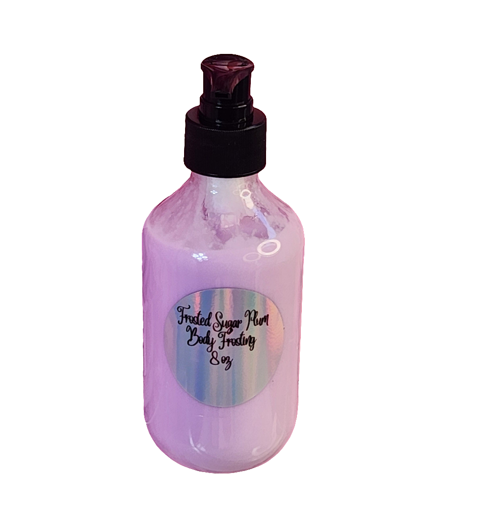 Frosted Sugar Plum Whipped Shea Butter Moisturizer. Handmade Shea Butter Body Frosting. All Natural Hand and Body Lotion 8 oz