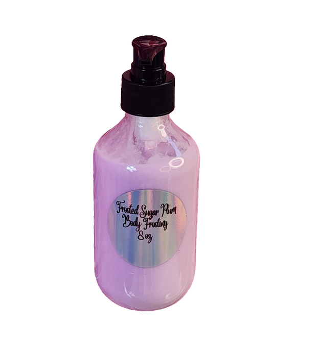 Frosted Sugar Plum Whipped Shea Butter Moisturizer. Handmade Shea Butter Body Frosting. All Natural Hand and Body Lotion 8 oz