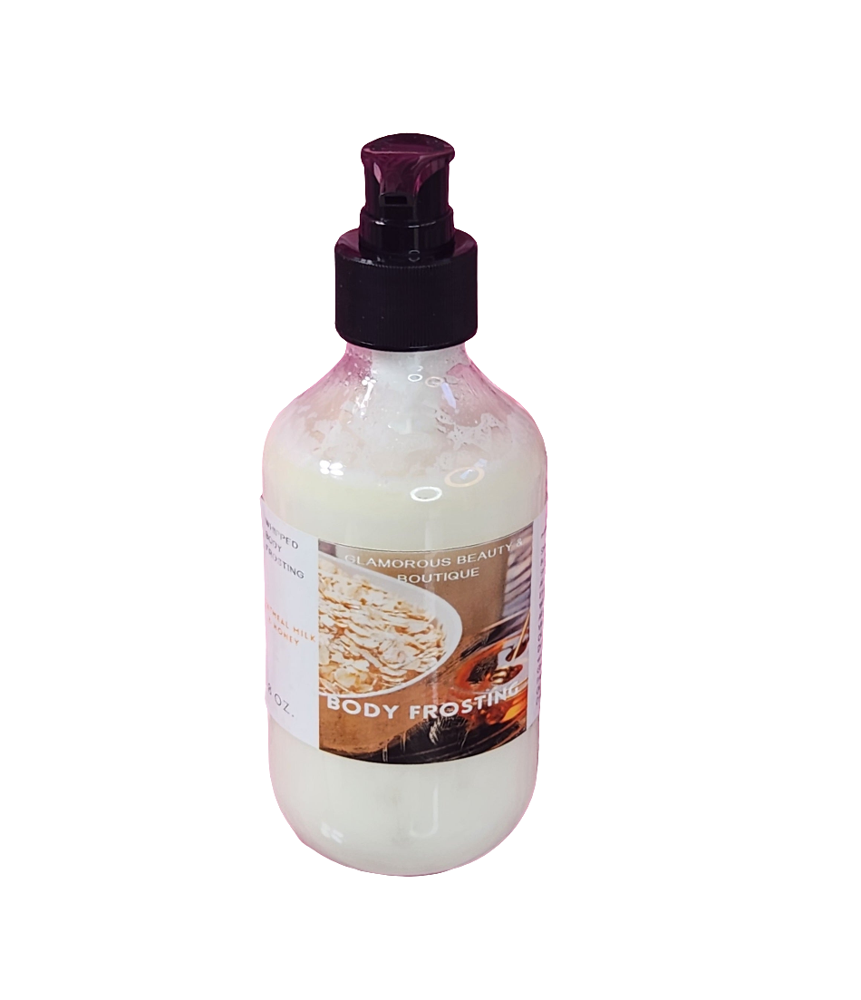 Oatmeal Milk & Honey Whipped Shea Butter Moisturizer. Handmade Shea Butter Body Frosting. All Natural Hand and Body Lotion 8 oz