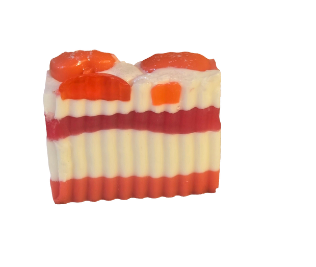 Winter Candy Apple Handmade All Natural Goat Milk & Shea Butter Soap with Embeds. Makeup Brush Cleaner. Cute Handcrafted Layered Soap for Fall