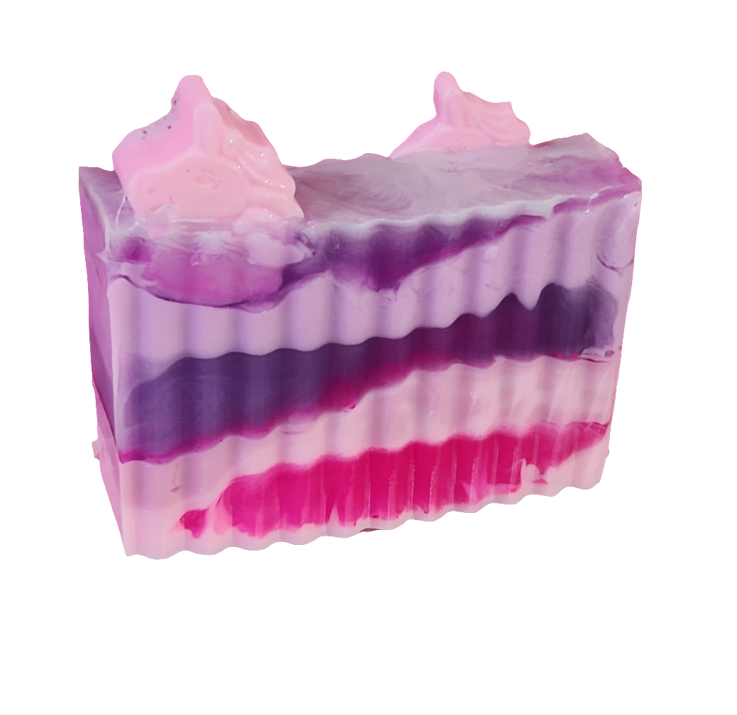 Cotton Candy Twist Handmade All Natural Goat Milk & Shea Butter Soap with Embeds.Makeup Brush Cleaner. Cute Handcrafted Swirl Soap