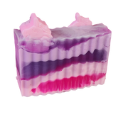 Cotton Candy Twist Handmade All Natural Goat Milk & Shea Butter Soap with Embeds.Makeup Brush Cleaner. Cute Handcrafted Swirl Soap - Glamorous Beauty & Boutique