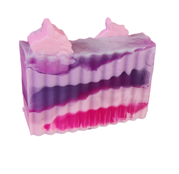 Cotton Candy Twist Handmade All Natural Goat Milk & Shea Butter Soap with Embeds.Makeup Brush Cleaner. Cute Handcrafted Swirl Soap - Glamorous Beauty & Boutique