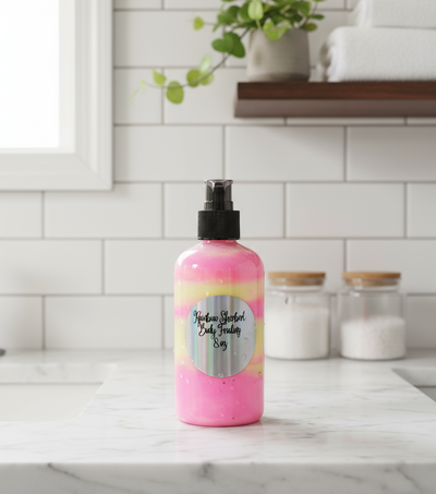 Rainbow Sherbet Type Whipped Shea Butter Moisturizer. Handmade Shea Butter Body Frosting. All Natural Hand and Body Lotion 8 oz