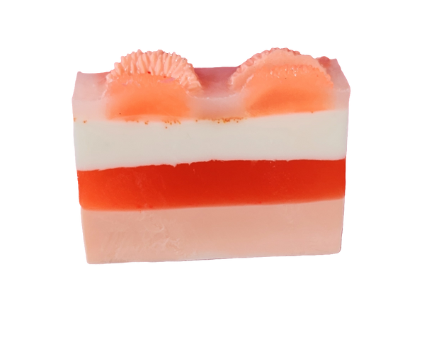 Orange Creamsicle Handmade All Natural Goat Milk & Shea Butter Soap with Embeds. Yoni Soap Bar. Cute Handcrafted Layered Soap - Glamorous Beauty & Boutique