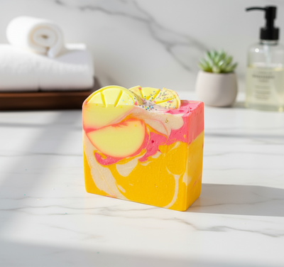 Lemon Cookie Bar Organic Cold Process Swirl Soap. Handmade All Natural Handcrafted Soap. Cute Swirl Soap! Yoni Soap Bar