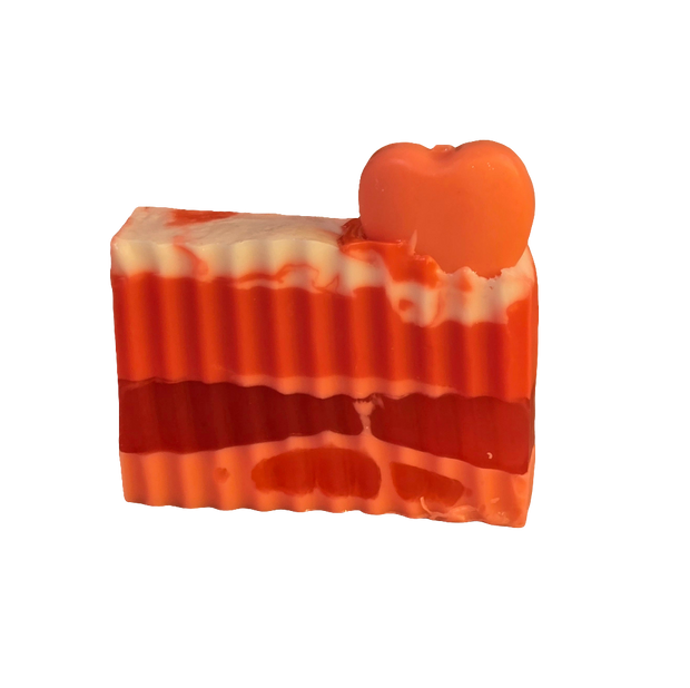 Winter Candy Apple Handmade All Natural Goat Milk & Shea Butter Soap with Embeds. Makeup Brush Cleaner. Cute Handcrafted Layered Soap for Fall