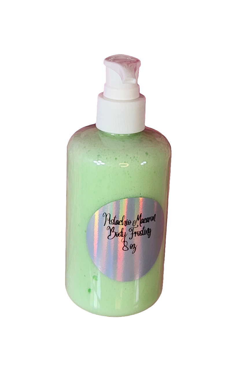 Pistachio Macaron Whipped Shea Butter Moisturizer. Handmade Shea Butter Body Frosting. All Natural Hand and Body Lotion 8 oz