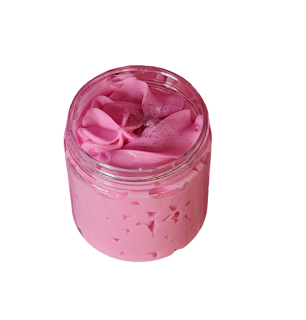 Bright Crystal Type Whipped Body Butter. Handmade Shea, Cocoa and Mango Butter Body Frosting. All Natural Non Greasy No Melt Body Butter