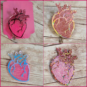 Custom Anatomical Heart & Cardiac Nurse Resin Badge Holder. Resin Retratable Badge Reel. Cardiac Nurse. ICU. Telemetry. - Glamorous Beauty & Boutique
