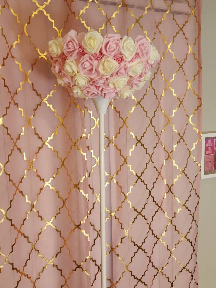 Pink & Ivory Rose White Floor Lamp. Glam Home Decor. Rose Lamp. - Glamorous Beauty & Boutique