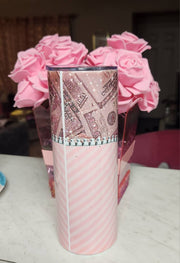Pink & White Zipper Glam Stainless Steel Tumbler for Coffee Lovers! Skinny 20 oz Tumbler - Glamorous Beauty & Boutique