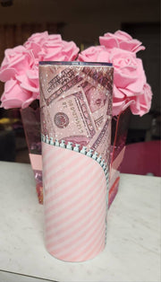 Pink & White Zipper Glam Stainless Steel Tumbler for Coffee Lovers! Skinny 20 oz Tumbler - Glamorous Beauty & Boutique