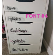 Custom Makeup Organization Decals. Labels for Makeup Drawers & Storage. IKEA Alex Makeup Storage. - Glamorous Beauty & Boutique