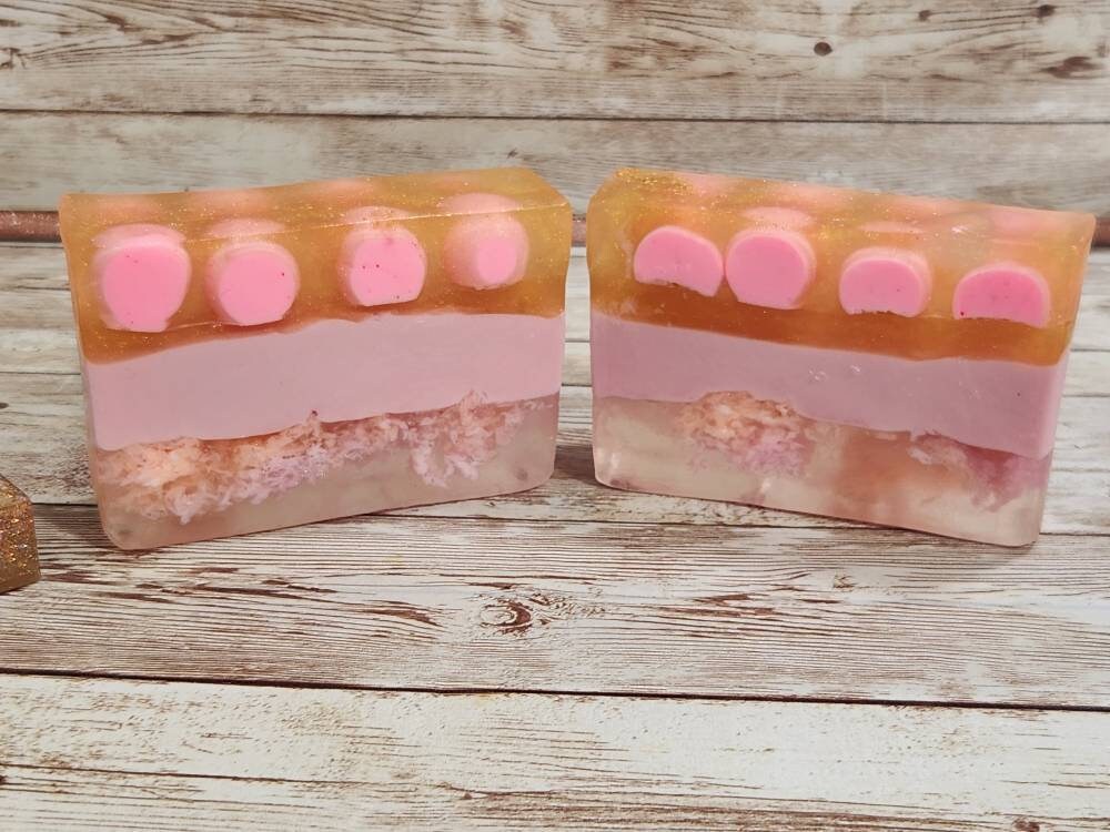 Rose Gold Cute Pink Handmade All Natural Goat Milk & Shea Butter Soap/Makeup Brush Cleaner. Yoni Soap Bar. - Glamorous Beauty & Boutique