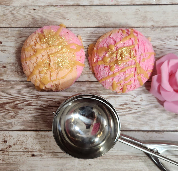 Juicy Papaya Mango XL Ice Cream Scoop Bubble Bars. Handmade All Natural Shea Butter Bubble Bath. Moisturizing Bath Bomb/Bubble Scoops - Glamorous Beauty & Boutique