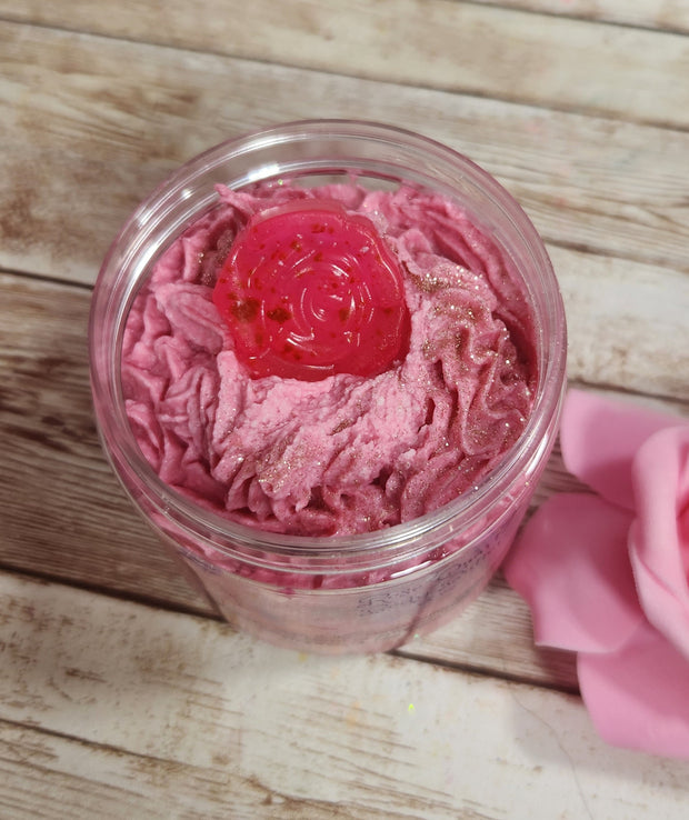 Rose Quartz Whipped Body Butter. Handmade Avocado, Shea & Mango Butter Body Frosting. All Natural Non Greasy Emulsified Body Butter - Glamorous Beauty & Boutique