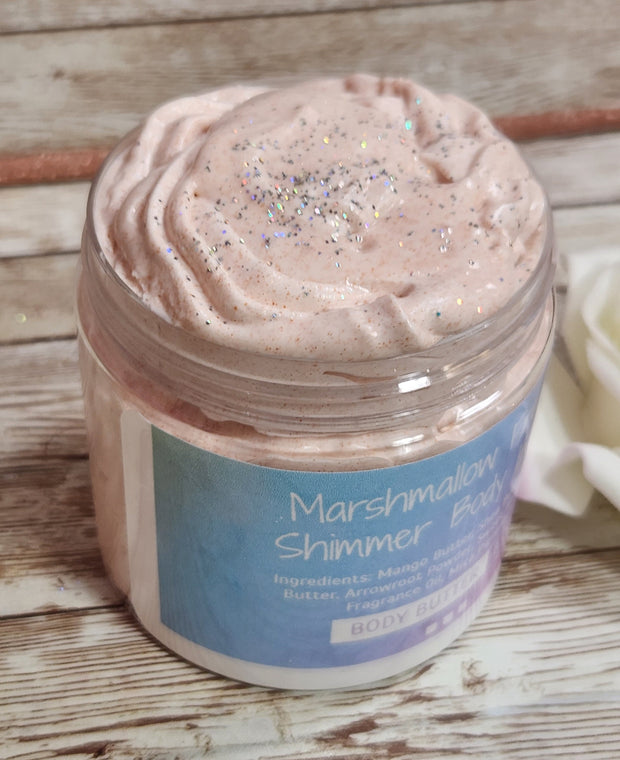 Marshmallow Fireside BBW Body Butter & Whipped Sugar Scrub Gift Set. Handmade All Natural Fluffy Whipped Sugar Scrub and Body Butter Combo - Glamorous Beauty & Boutique