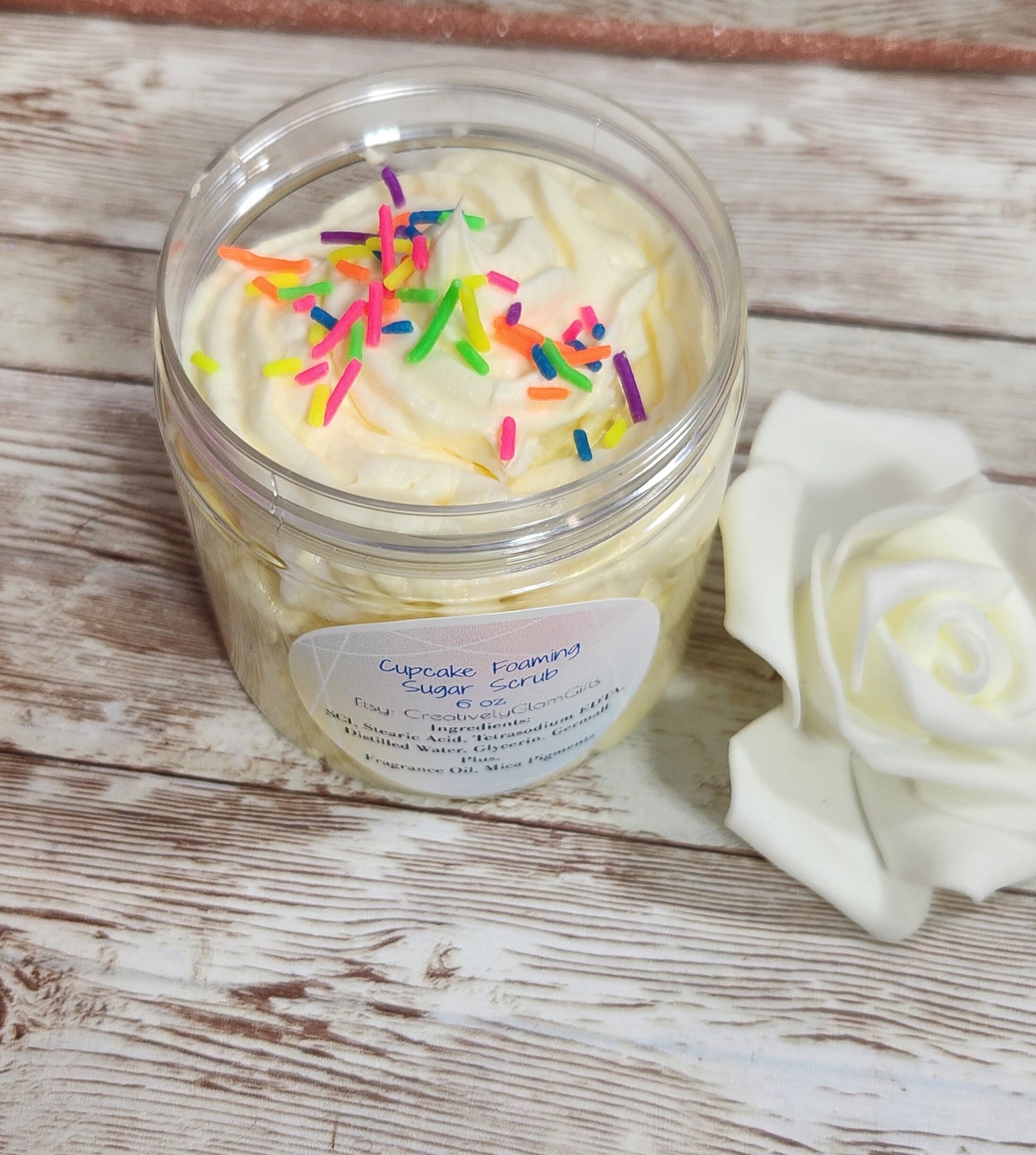 Cupcake Whipped Foaming Shea Butter Sugar Scrub. Exfoliating Body Wash & Scrub. All Natural Shea Butter Whipped Soap. Shaving Cream. - Glamorous Beauty & Boutique