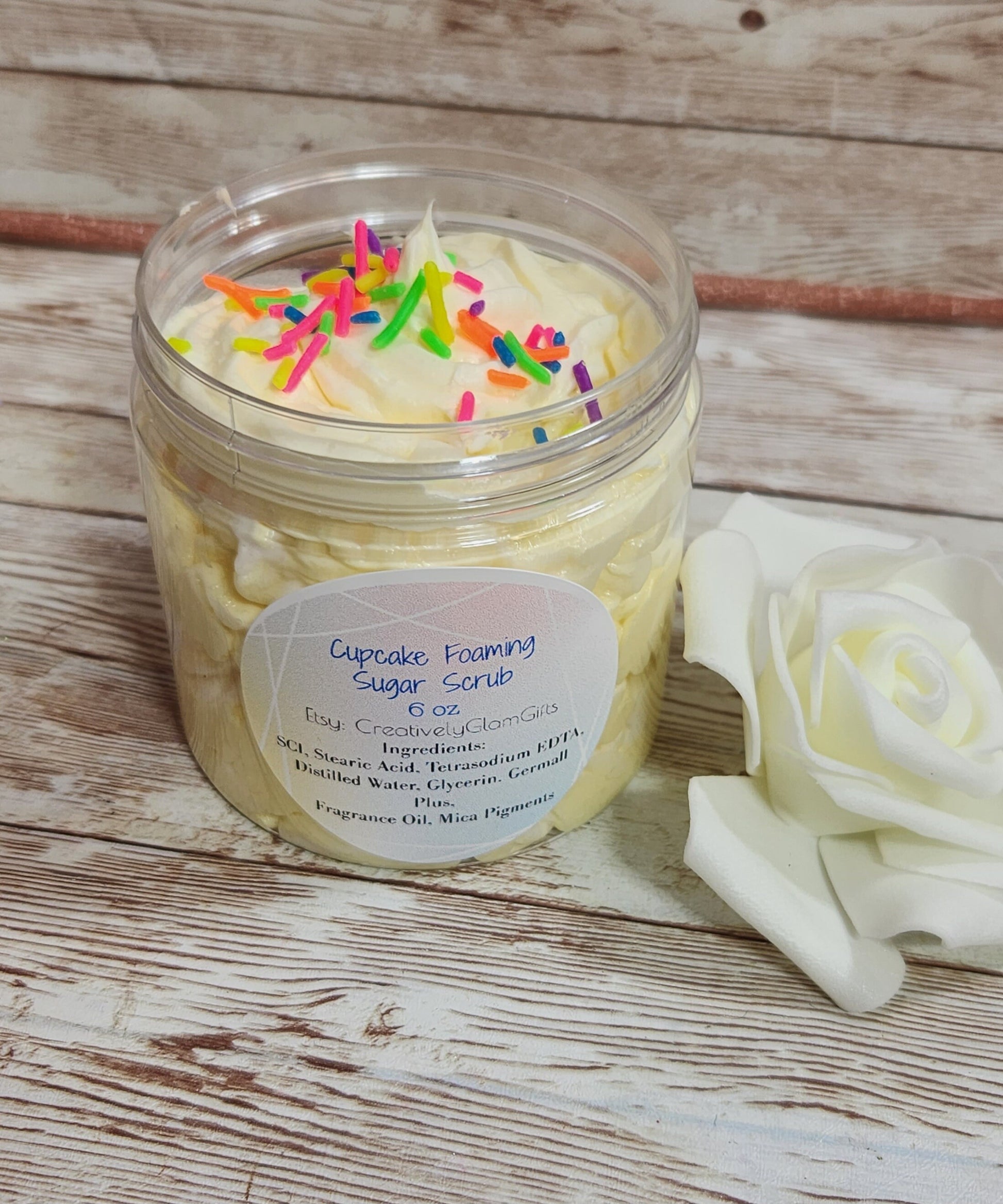 Cupcake Whipped Foaming Shea Butter Sugar Scrub. Exfoliating Body Wash & Scrub. All Natural Shea Butter Whipped Soap. Shaving Cream. - Glamorous Beauty & Boutique