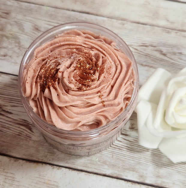 Pumpkin Souffle Shimmer Whipped Body Butter. Handmade Shea & Cocoa Butter Body Frosting. All Natural Non Greasy Emulsified Body Butter - Glamorous Beauty & Boutique