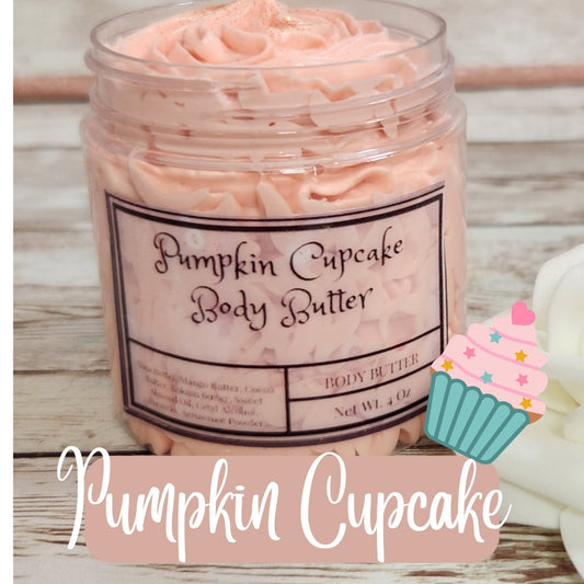 Pumpkin Cupcake Whipped Body Butter. Handmade Shea, Mango & Kokum Butter Body Frosting. All Natural Non Greasy Body Butter. Body Icing - Glamorous Beauty & Boutique