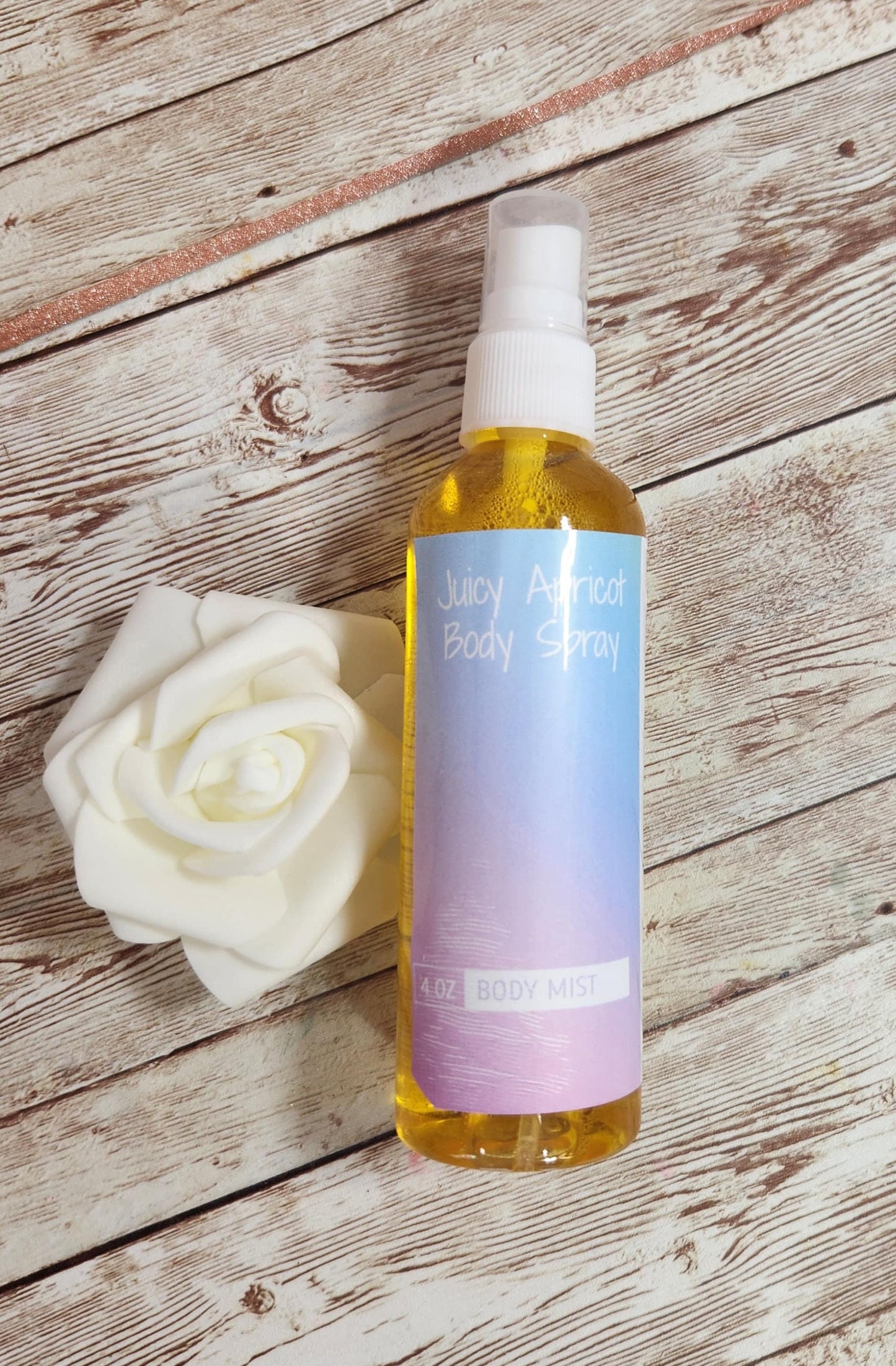 Juicy Apricot Moisturizing Body & Hair Spray. 4 oz Handmade Alcohol Free Hair and Body Mist.  Room Freshener - Glamorous Beauty & Boutique