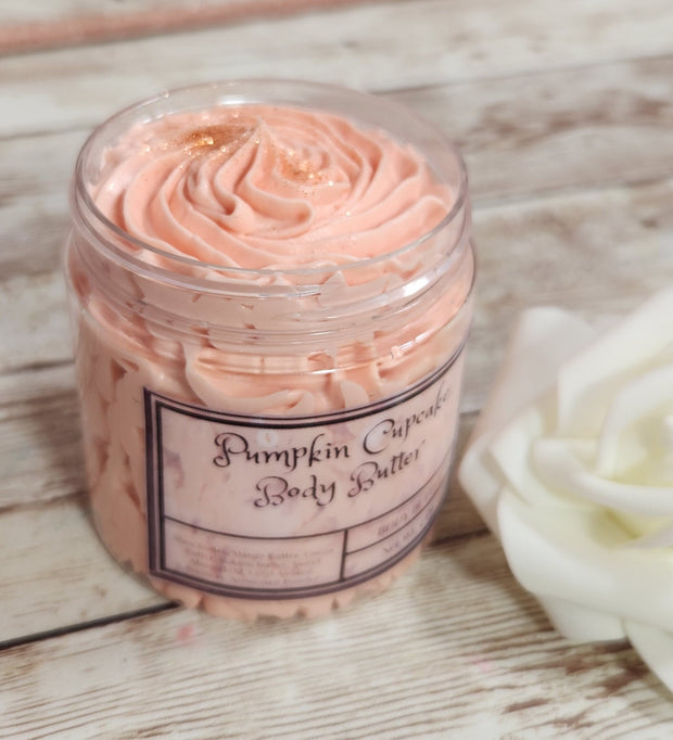 Pumpkin Cupcake Bath & Body Gift Set. Handmade Whipped Body Butter, Hand and Body Lotion and Body Spray Gift Box. - Glamorous Beauty & Boutique