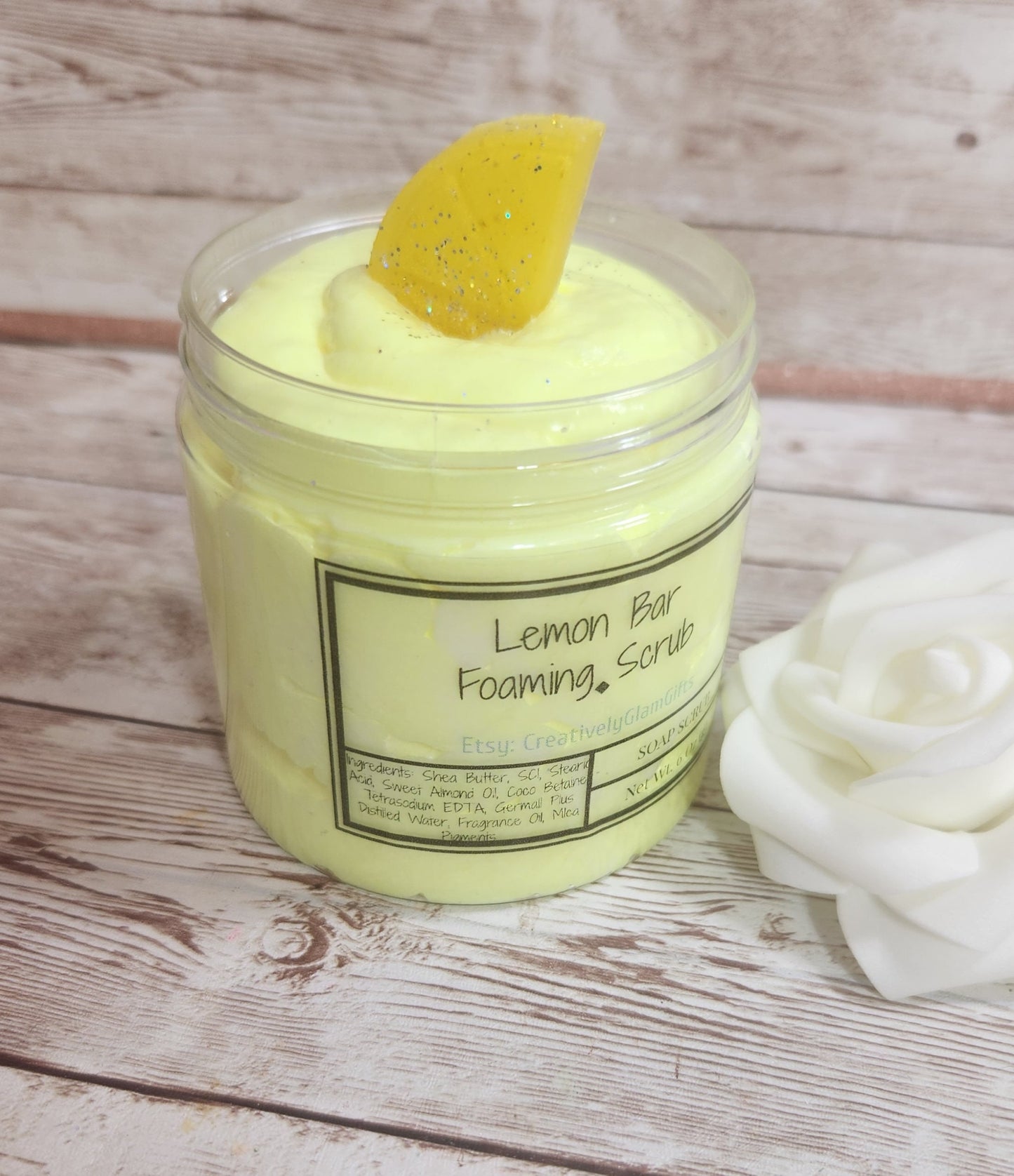 Lemon Cookie Bar Whipped Foaming Sugar Scrub. Exfoliating Body Wash & Scrub. All Natural Shea Butter Whipped Soap and Shaving Cream - Glamorous Beauty & Boutique