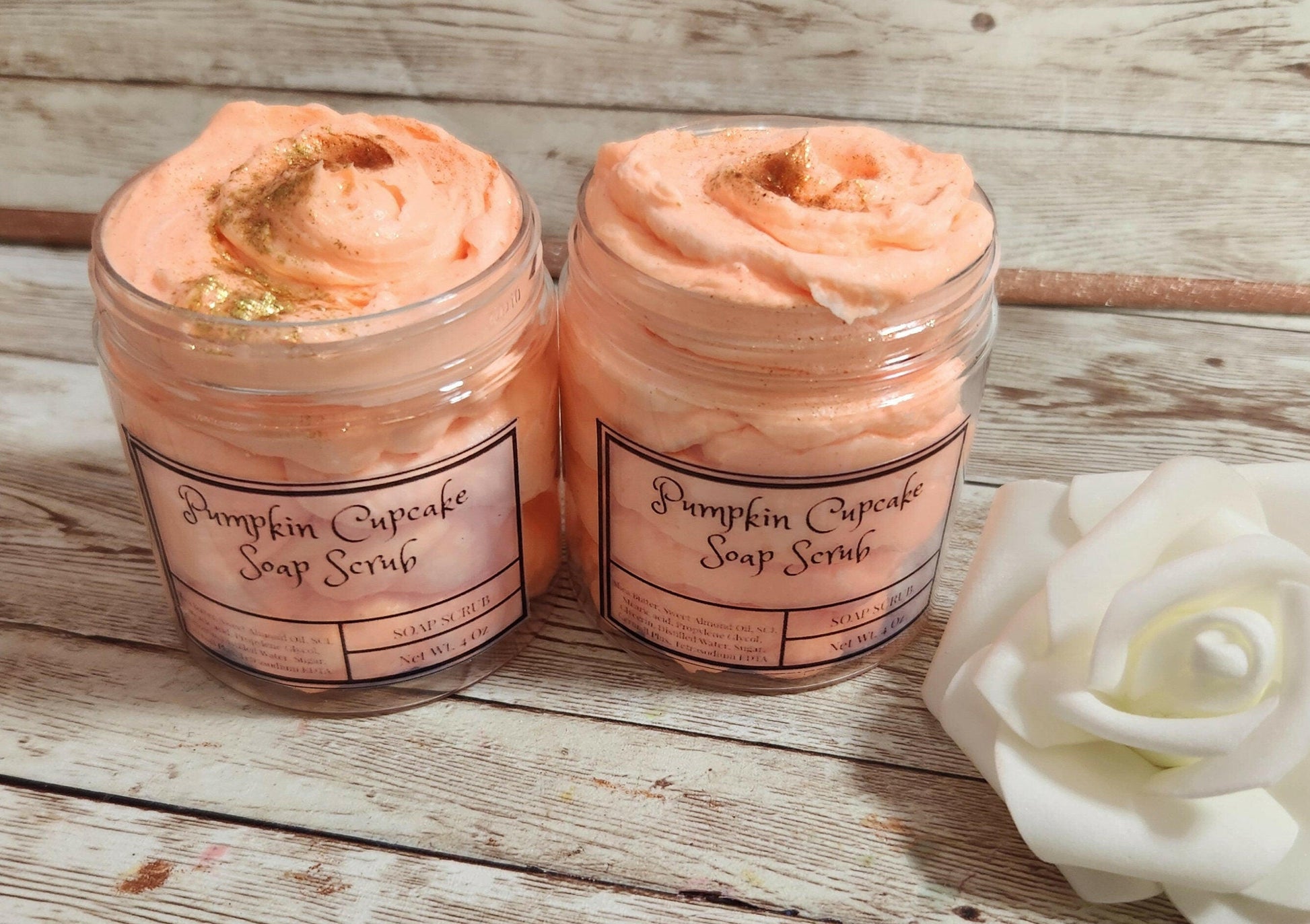 Pumpkin Cupcake Whipped Foaming Sugar Scrub. Exfoliating Body Wash & Scrub. All Natural Shea Butter Whipped Soap and Shaving Cream - Glamorous Beauty & Boutique