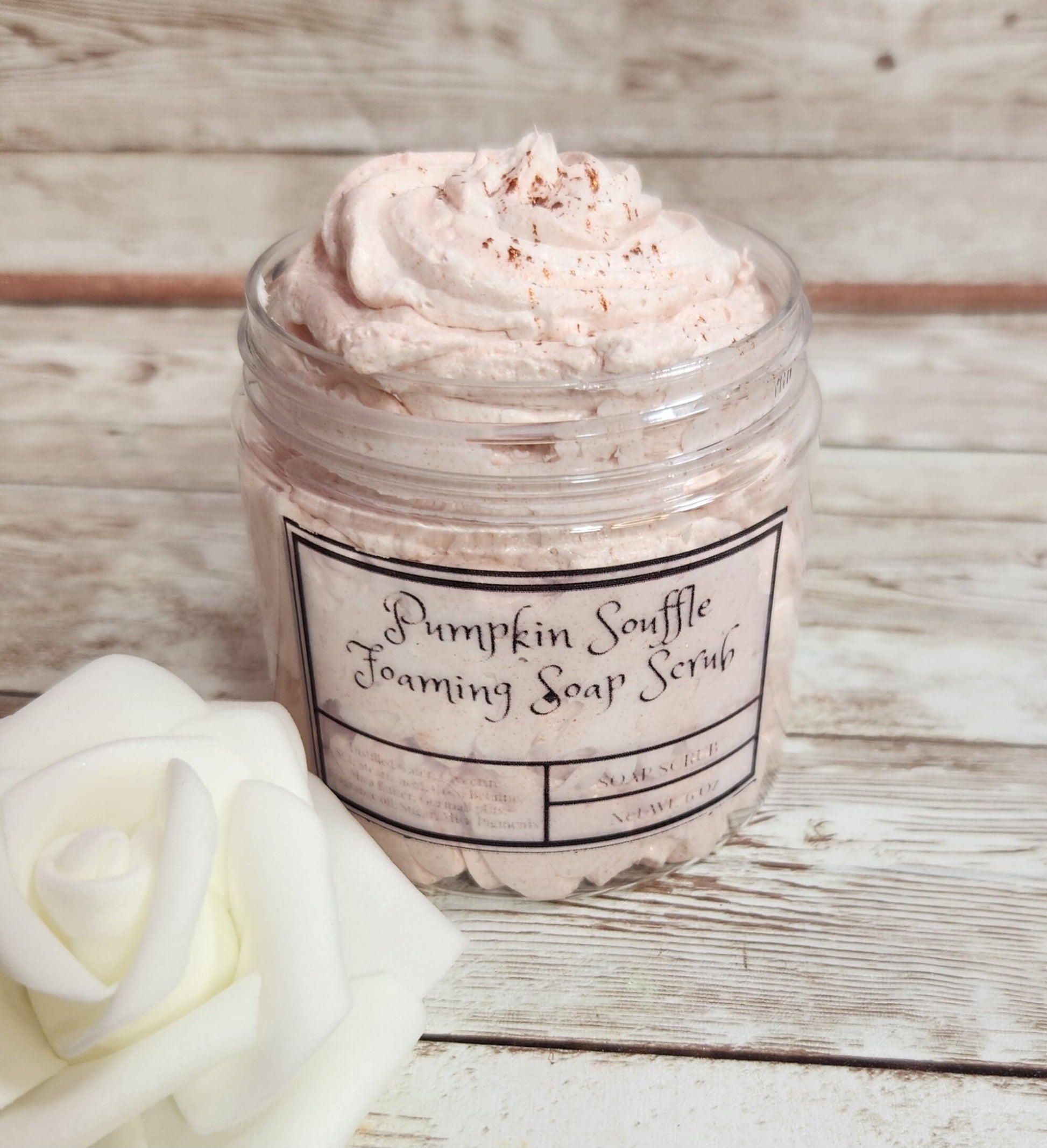 Pumpkin Souffle Whipped Foaming Sugar Scrub. Exfoliating Body Wash & Scrub. All Natural Shea Butter Whipped Soap and Shaving Cream - Glamorous Beauty & Boutique