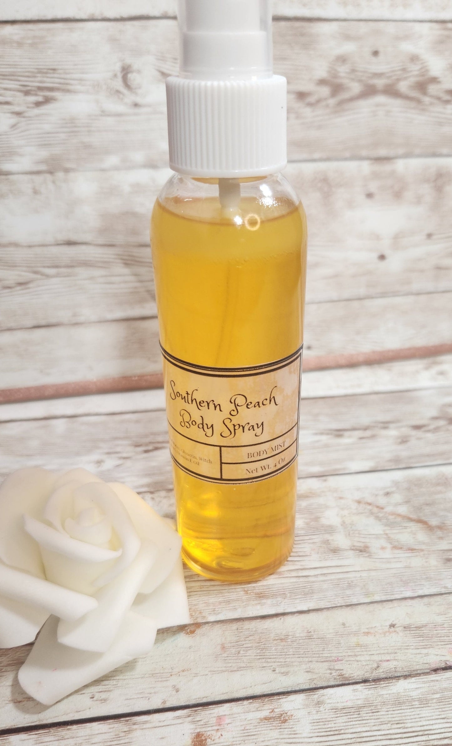 Southern Peach Moisturizing Body & Hair Spray. 4 oz Handmade Alcohol Free Hair and Body Mist.  Room Freshener - Glamorous Beauty & Boutique