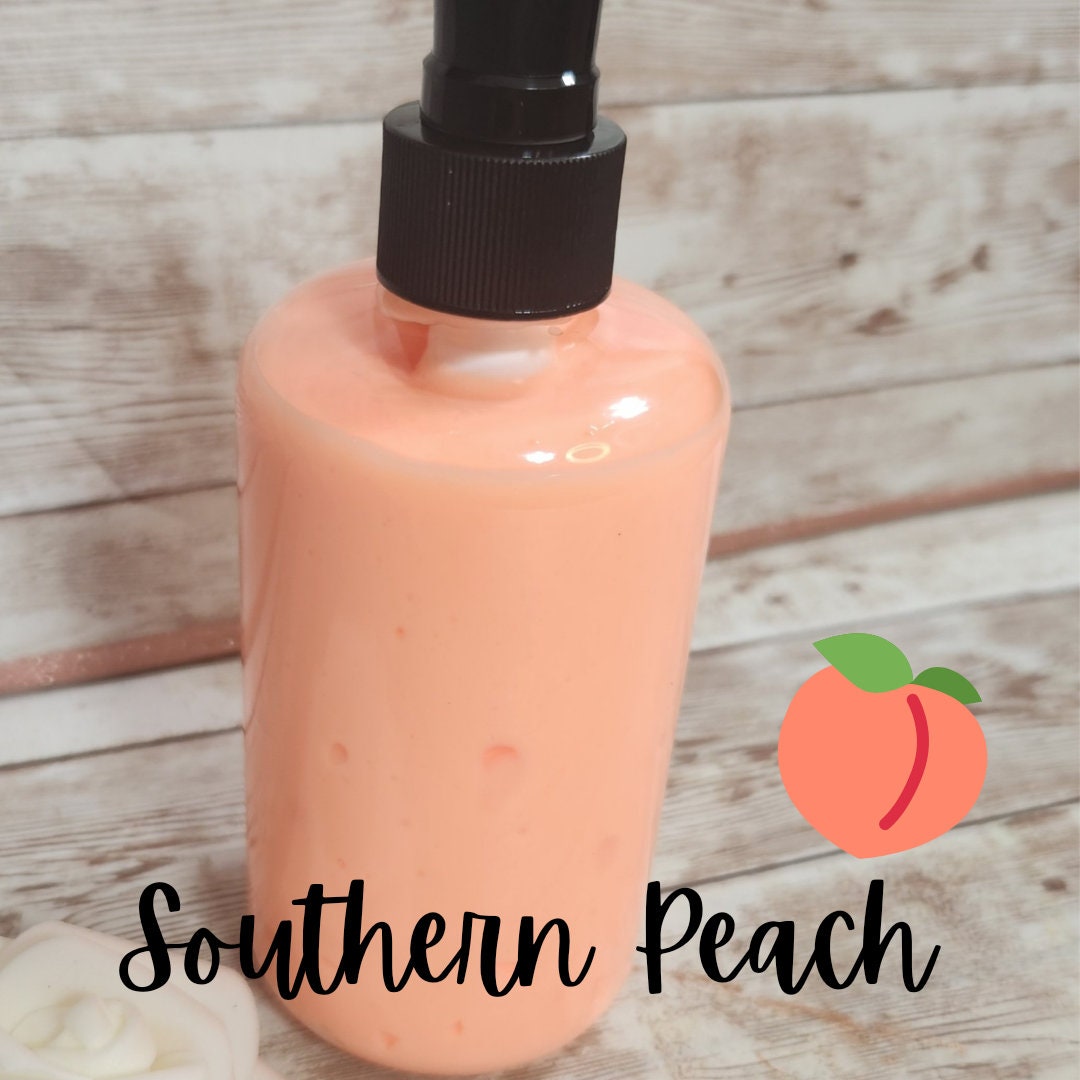 Southern Peach Whipped Shea Butter Moisturizer. Handmade Shea Butter Body Frosting. All Natural Hand and Body Lotion 8 oz - Glamorous Beauty & Boutique