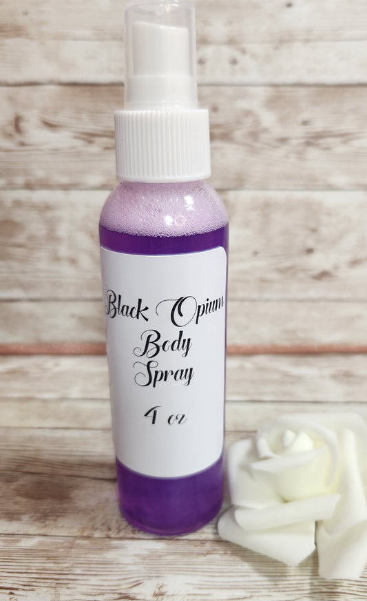 Black Opium Moisturizing Body & Hair Spray. 4 oz Handmade Alcohol Free Hair and Body Mist 