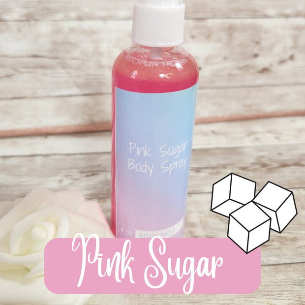 Pink Sugar Moisturizing Body & Hair Spray. 4 oz Handmade Alcohol Free Hair and Body Mist.  Room Freshener - Glamorous Beauty & Boutique