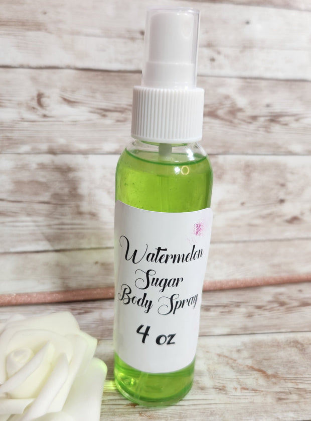 Watermelon Sugar Body & Hair Spray. 4 oz Handmade Moisturizing Hair and Body Mist.  Alcohol Free! - Glamorous Beauty & Boutique