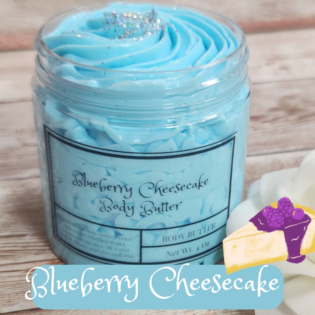 Blueberry Cheesecake Whipped Body Butter. Handmade Shea & Mango Butter Body Frosting. All Natural Non Greasy No Melt Body Butter - Glamorous Beauty & Boutique