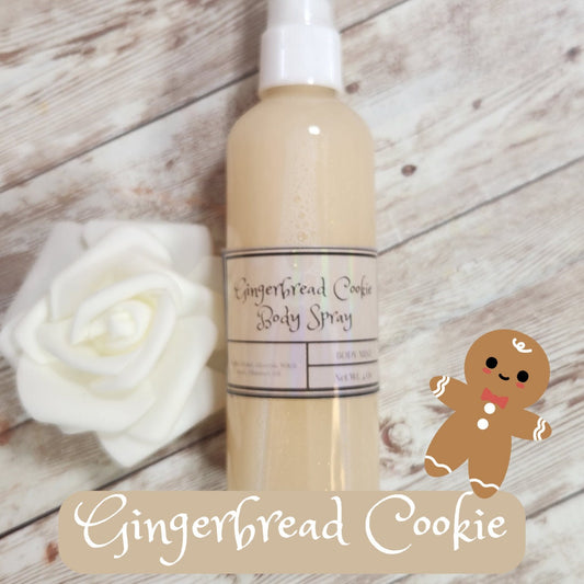 Gingerbread Cookie Moisturizing Body & Hair Spray. 4 oz Handmade Alcohol Free Hair and Body Mist - Glamorous Beauty & Boutique