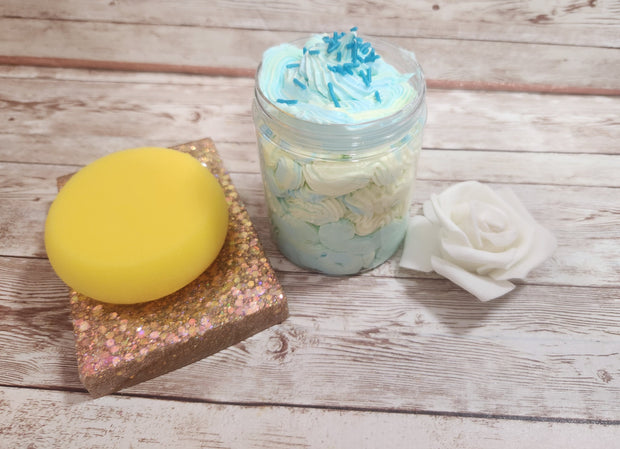 Daisy Chain Whipped Foaming Sugar Scrub. Exfoliating Body Wash & Scrub. All Natural Shea Butter Whipped Soap and Shaving Cream. - Glamorous Beauty & Boutique